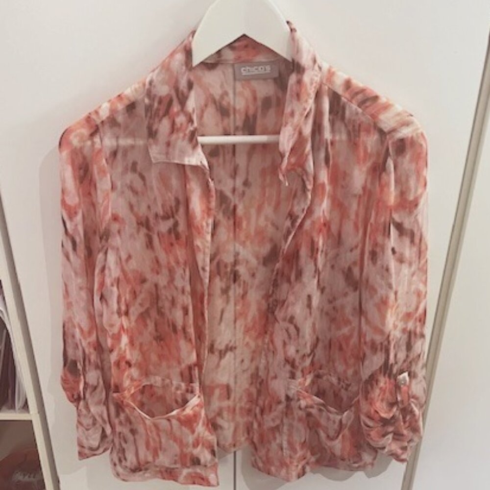 Open front Vibrant Flowy Blouse/Cardigan